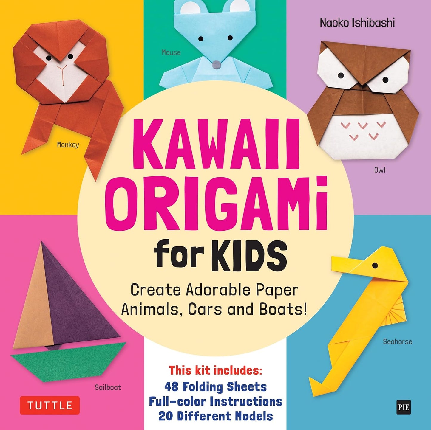 Kawaii Origami for Kids Kit Create Adorable Paper Animals, Cars and Boats! (Includes 48 folding sheets and full-color instructions)