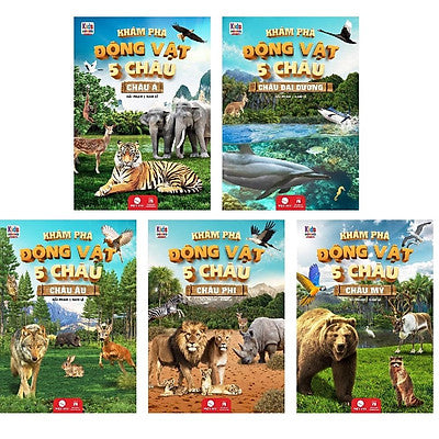 Khám Phá Động Vật 5 Châu - combo 5 cuốn