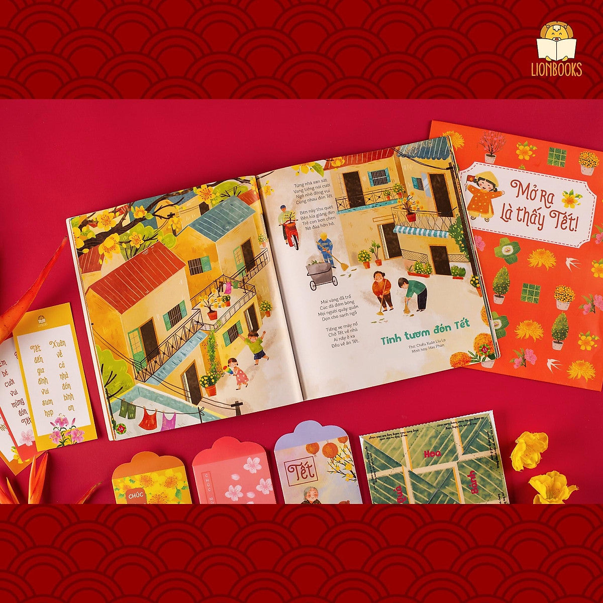 Xin Chào Tết Ơi - Sách Tết cho bé kèm bao lì xì và trò chơi Đông Tây Nam Bắc