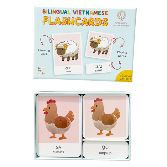 PREORDER: Bilingual Vietnamese Animal Flashcards | Thẻ flashcards song ngữ Anh Việt chủ đề động vật