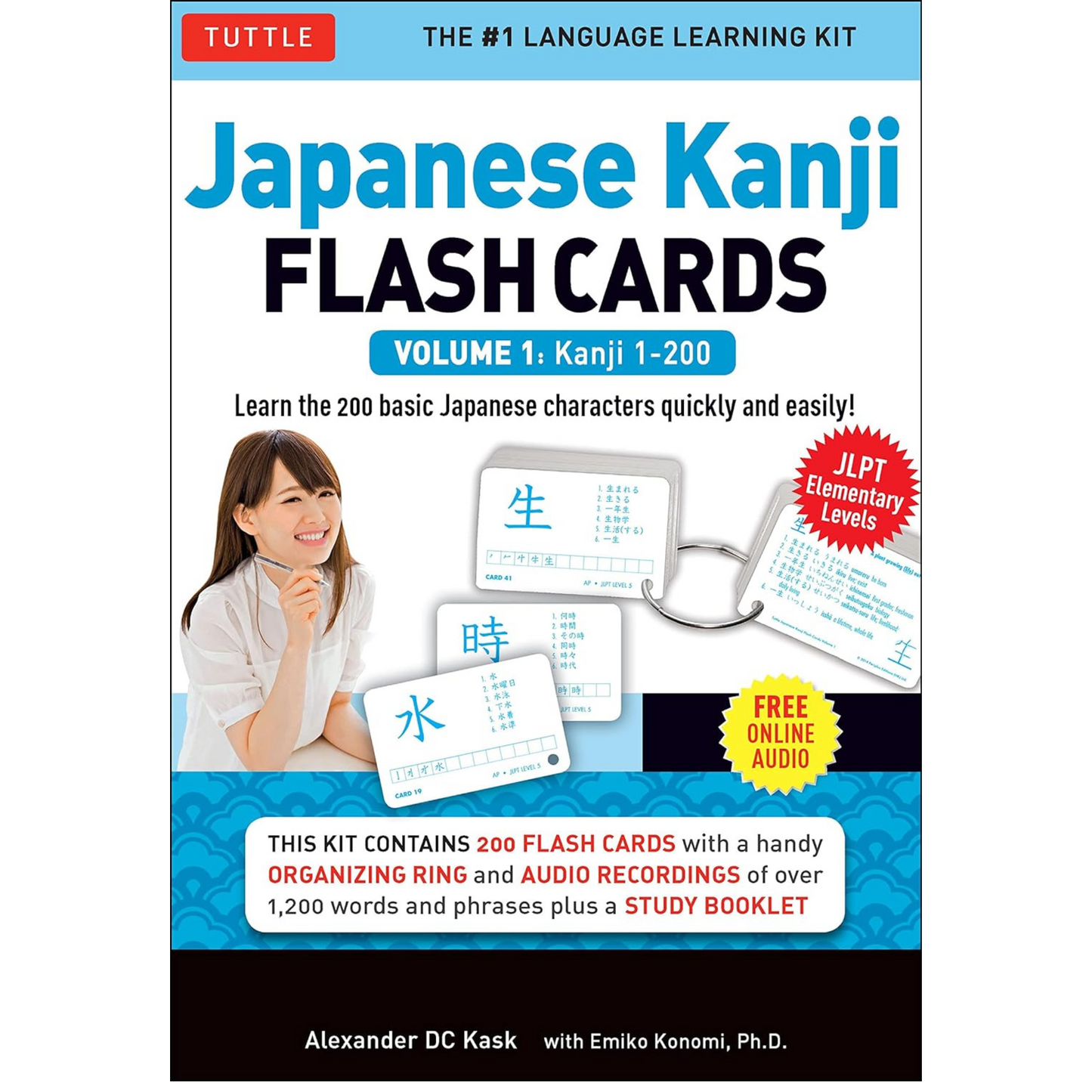 Japanese Kanji Flash Cards Kit Volume 1: Kanji 1-200: JLPT Beginning Level: Learn 200 Japanese Characters Including Native Speaker Audio, Sample Sentences & Compound Words