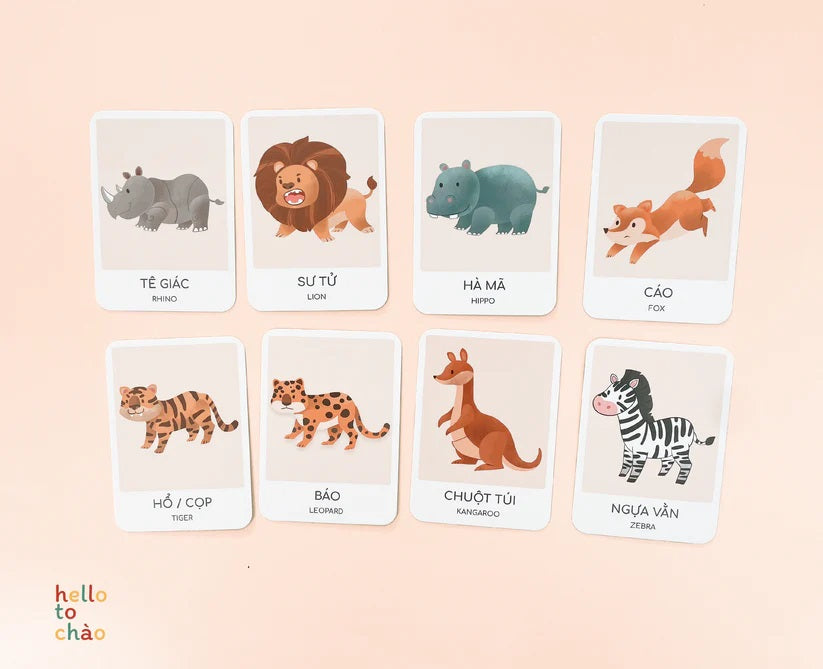 Bilingual Vietnamese Animal Flashcards | Thẻ flashcards song ngữ Anh Việt chủ đề động vật