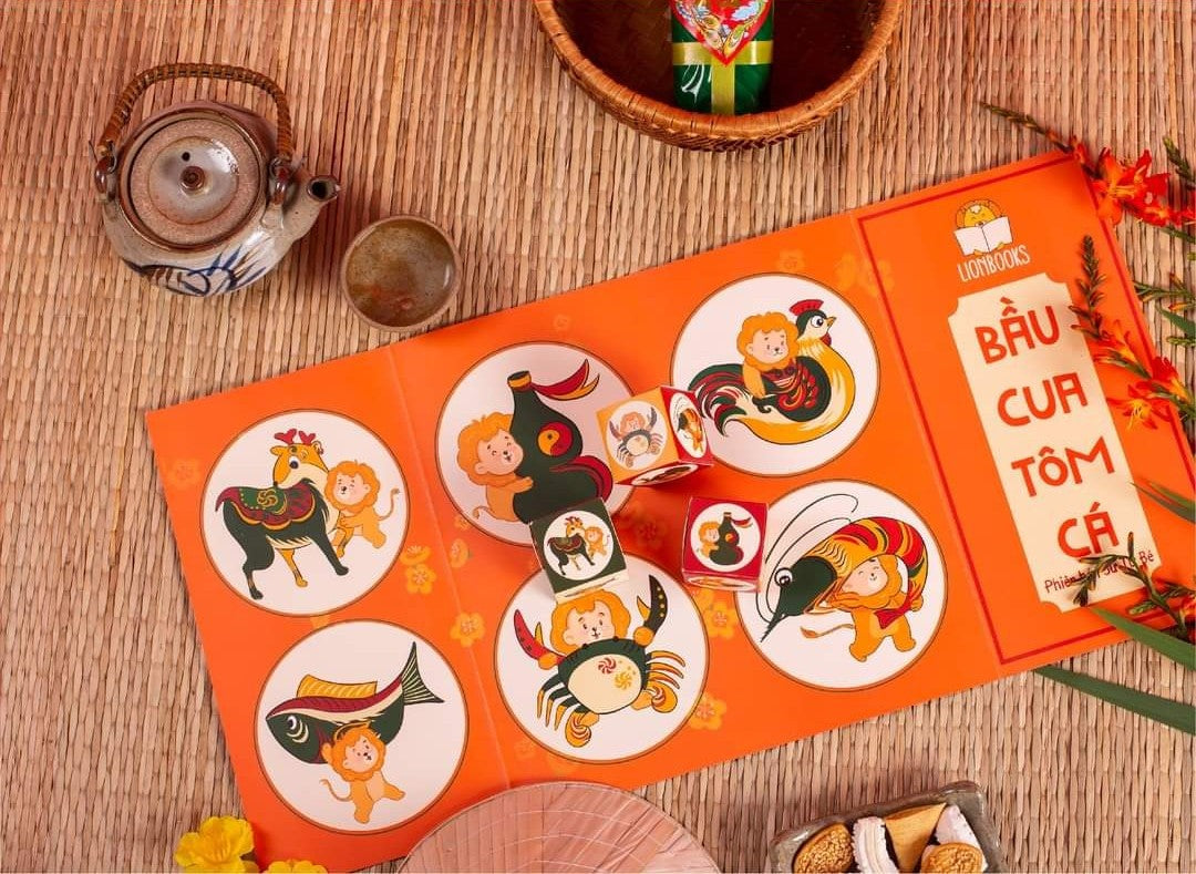 Bầu Cua Tôm Cá game - child-friendly version with 3 paper dice