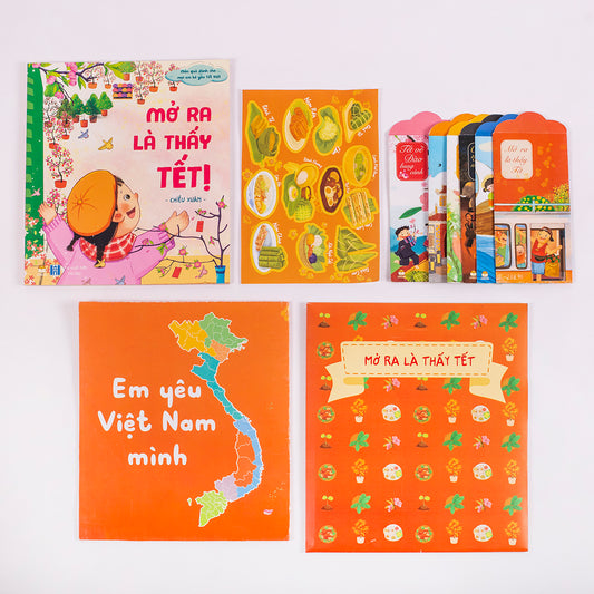 Set Mở ra là thấy Tết (Tết hồng đào miền Bắc) | Bilingual set: Open to See Tết (North Vietnam)