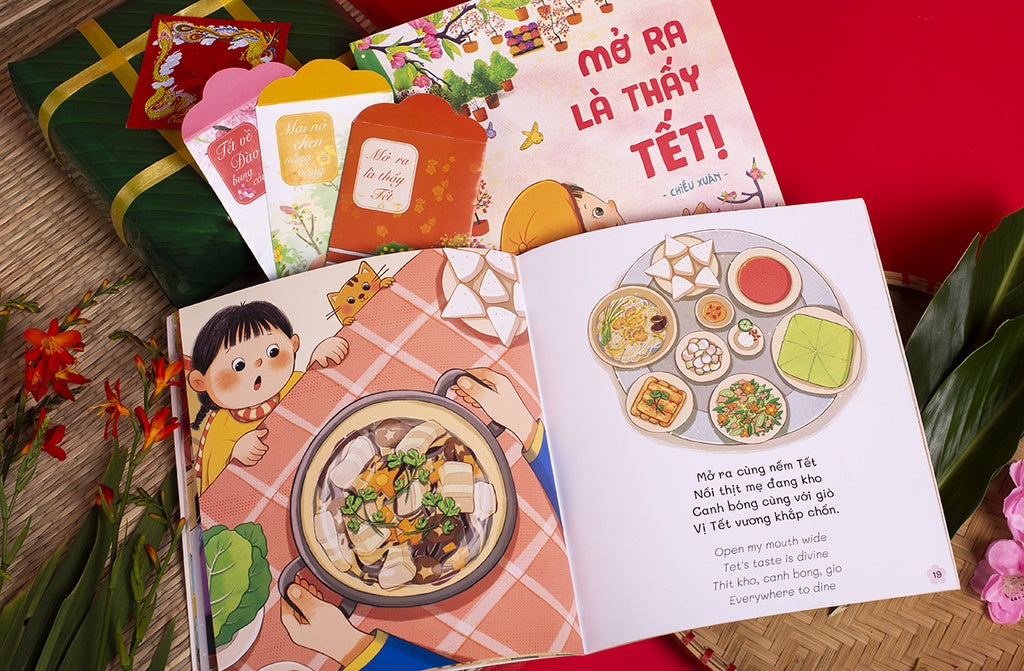 Set Mở ra là thấy Tết (Tết hồng đào miền Bắc) | Bilingual set: Open to See Tết (North Vietnam)