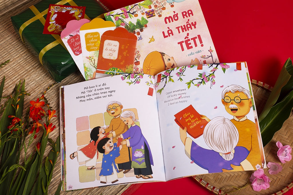 Set Mở ra là thấy Tết (Tết hồng đào miền Bắc) | Bilingual set: Open to See Tết (North Vietnam)