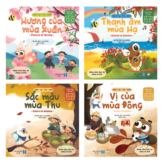 Four Seasons & 4 Senses: Bilingual 4-book Set| Xuân Hạ Thu Đông - Song Ngữ 4 Mùa & 4 Giác Quan